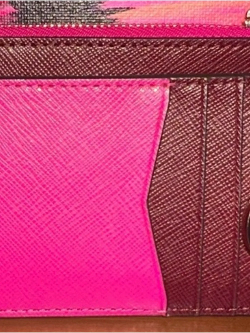 kate spade Hot Pink Zip Card Holder with Key Ring NWOT W38